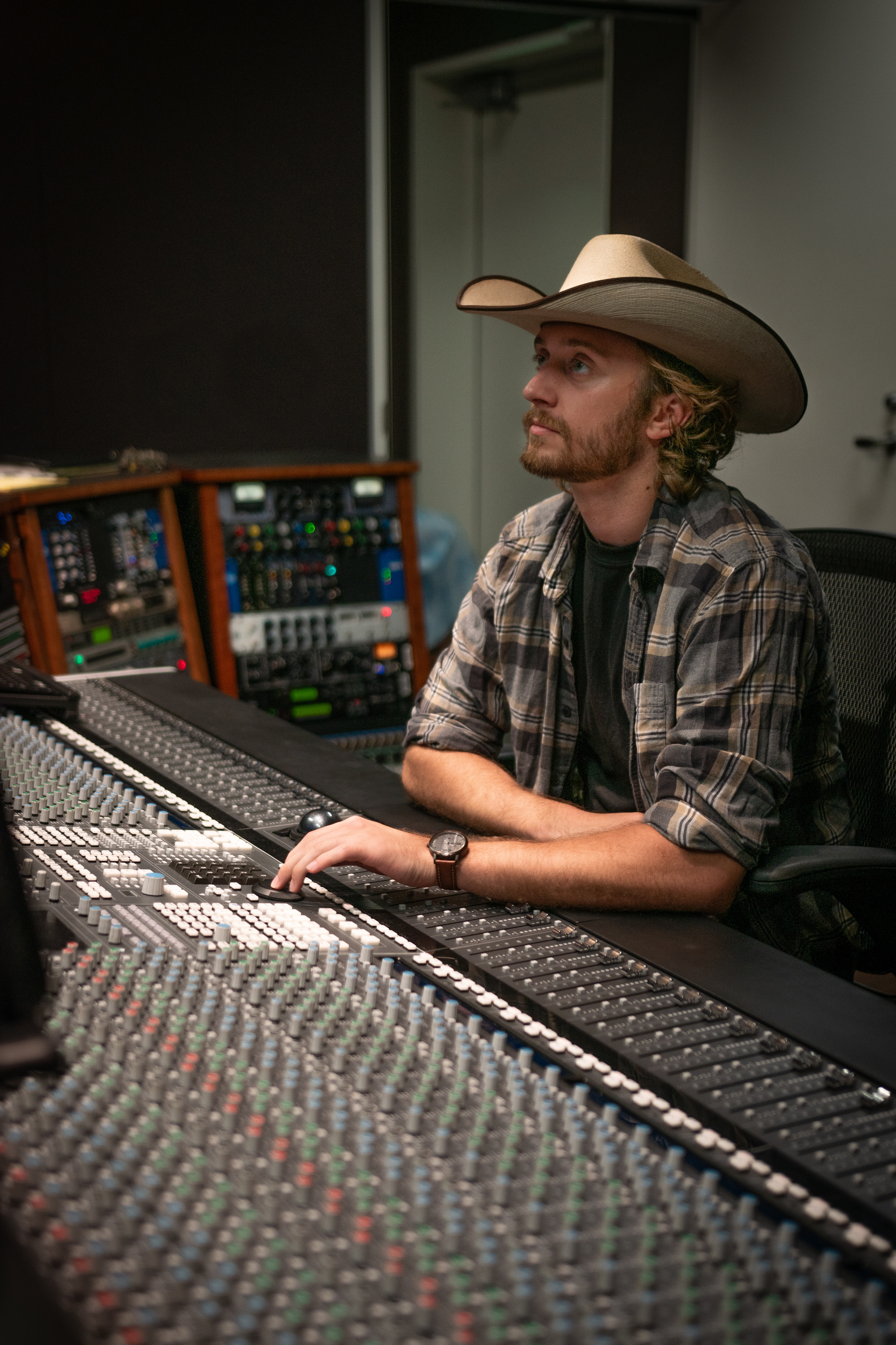 Brandon, founder of Church Mix Live, at the mixing console